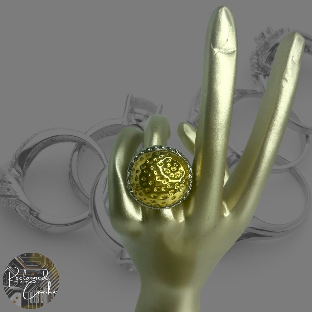 Silver and Gold Circle Ring - Size 6.5